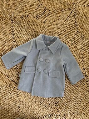 Babidu 3M Baby Blue Double-Breasted Pea Coat